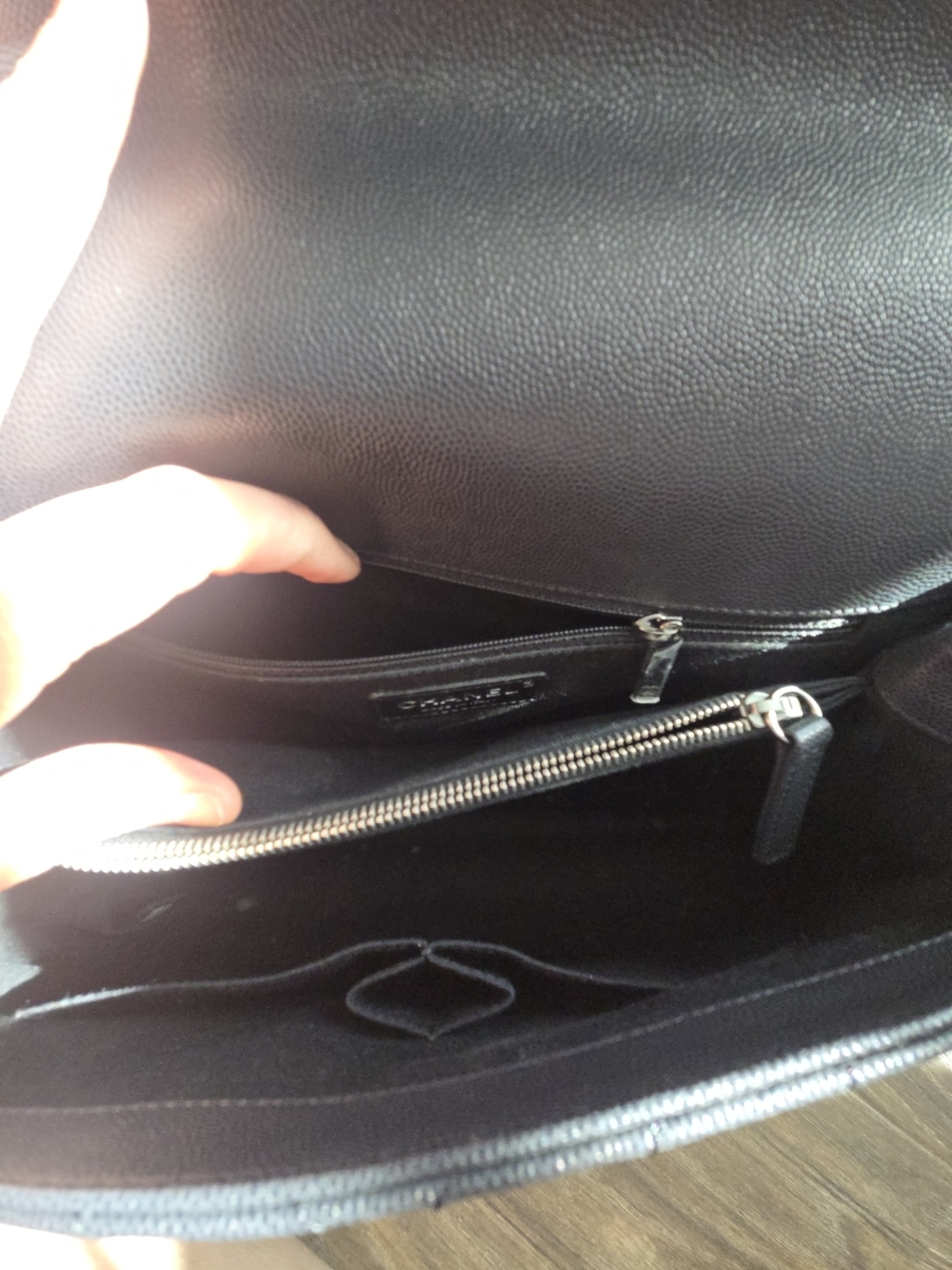 CHANEL Coco Handle Chevron Caviar Bag – Grayish Black - Picture 8 of 17